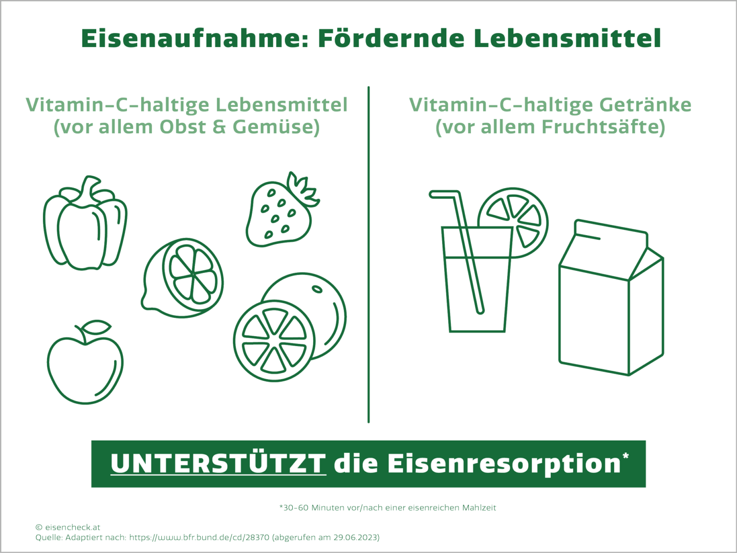 Eisenmangel fördernde Lebensmittel bei der Eisenaufnahme